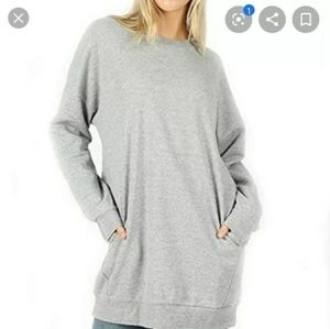 Zenana outfitters tunic sweatshirt purple l xl